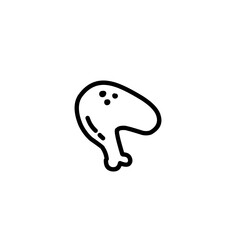 hand drawn chicken thigh outline
