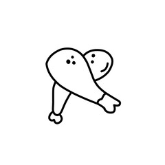 hand drawn chicken thigh outline
