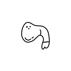 hand drawn chicken thigh outline