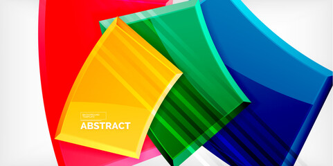 Colorful geometric abstract shapes. Illustration For Wallpaper, Banner, Background, Card, Book Illustration, landing page