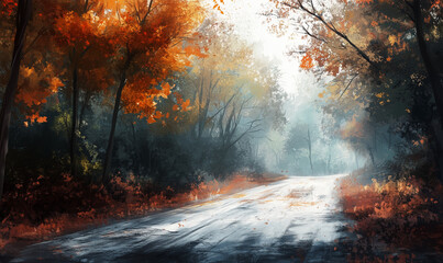 Quiet, peaceful road where the only sound is nature&rsquo;s whisper, inviting reflective, serene, mindful journeys