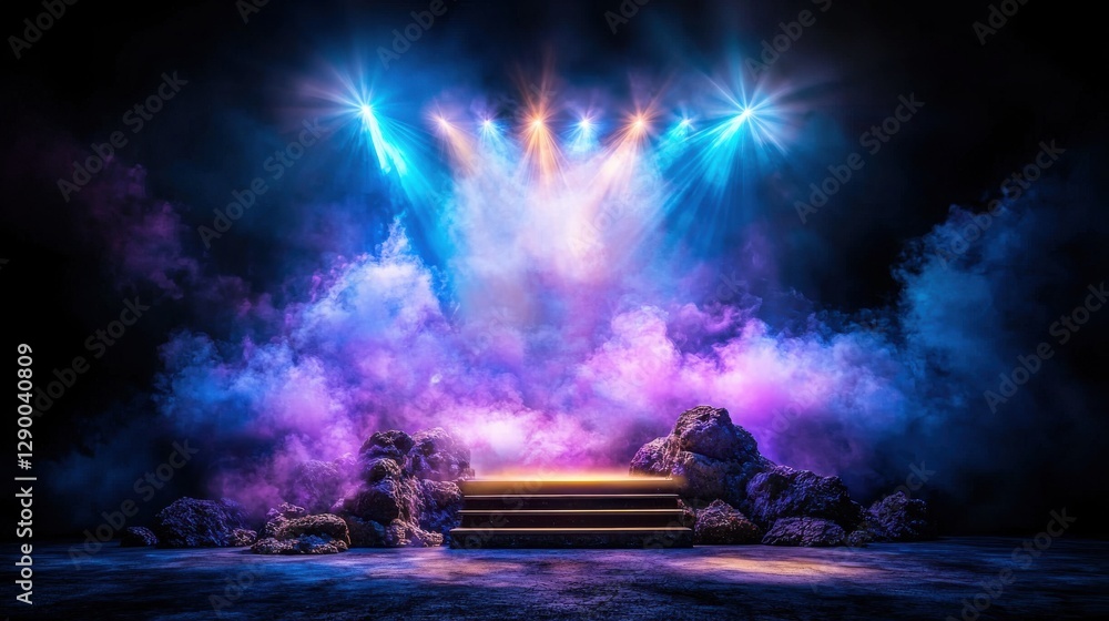 Poster captivating pyrotechnic display in a vibrant nighttime sky featuring a stunning array of colorful bu