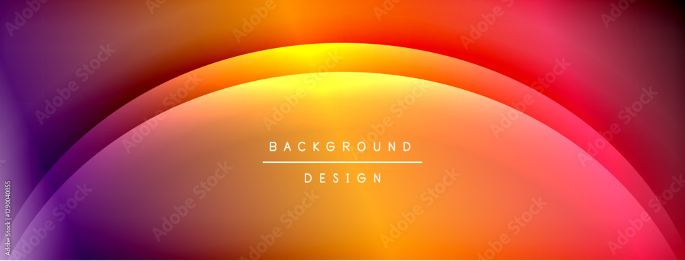 Aufkleber Bright rainbow style color gradient with curve round shape line background. Vector Illustration For Wallpaper, Banner, Illustration, landing page