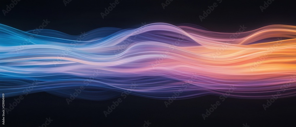 Poster dynamic flowing waves of color abstract art digital environment creative viewpoint visual concept