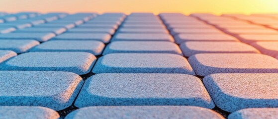 Sunset reflections on paved pathway coastal area landscape serene environment low angle tranquility