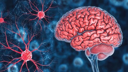 Brain illustration showing the process of neuroplasticity after a stroke, Neuroplasticity, highlighting the brain s ability to recover