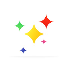 Obraz premium star sparkle sign sparkle icon, colored flat vector. modern and minimalist design