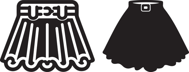  set of skirt dress icon clip art silhouette design vector illustration