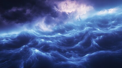 Abstract blue and purple glowing cloud formation background