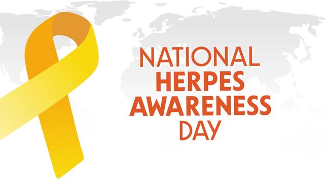 herpes awareness day celebration with yellow ribbon