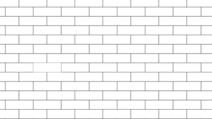 Fototapeta premium brick wall vector art simple outline design isolated white background, White brick wall background. architecture construction stone block brick wallpaper.