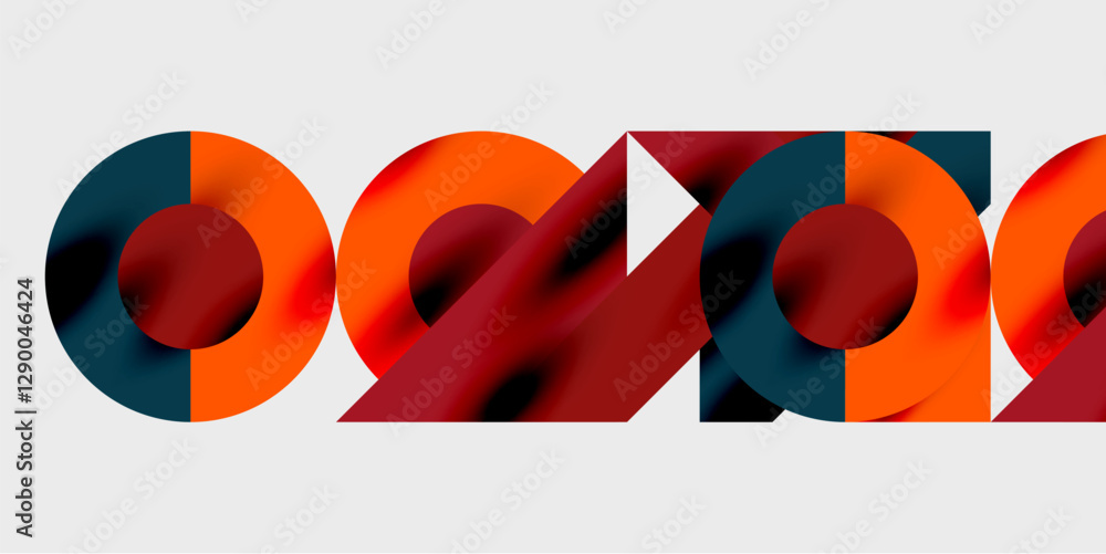 Aufkleber Vibrant abstract background circles with smooth gradients, creating a dynamic and modern design. Ideal for creative, tech, or contemporary-themed projects