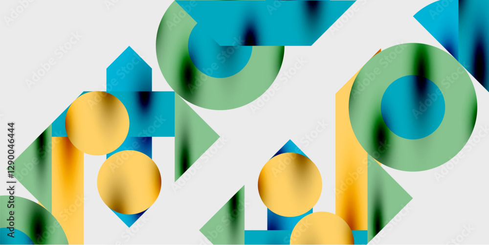 Poster Vibrant abstract background circles with smooth gradients, creating a dynamic and modern design. Ideal for creative, tech, or contemporary-themed projects