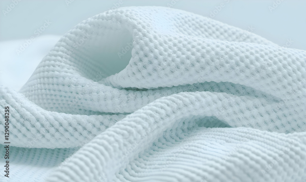 Poster soft textured white fabric with gentle waves and subtle patterns
