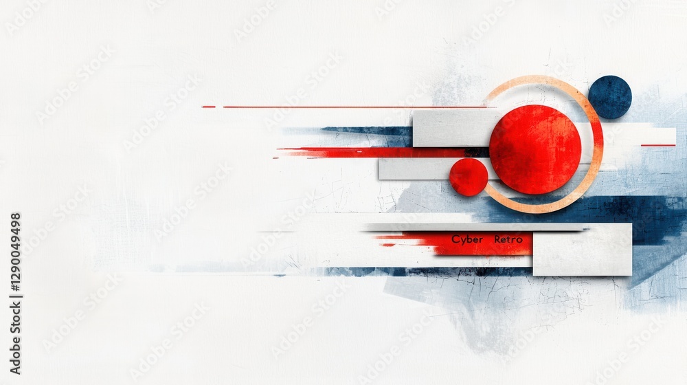 Poster striking abstract composition with dynamic futuristic geometric shapes and lines in a vibrant monoch