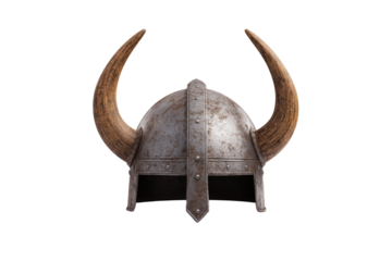 Viking helmet with horns on it, isolated
