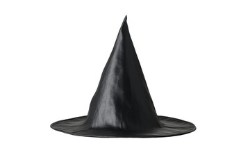 Fototapeta premium Black hat with a pointed top, isolated