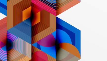 Creative hexagons geometric shapes design