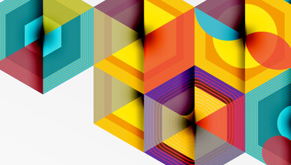 Hexagons, diamonds pattern. Geometric repeating hexagon background