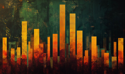 Fototapeta premium Insightful business growth chart displaying stacked columns with rising bars and dynamic upward trends clearly