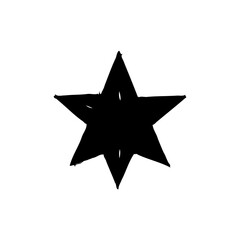 Hand Drawn Silhouette Black Six Pointed Star