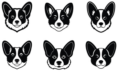 Minimalist Pembroke Welsh Corgi Head Graphic design.