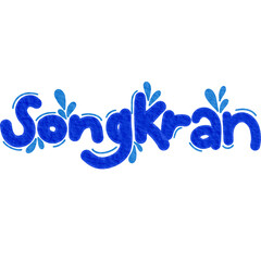 Songkran thai festival lettering decoration