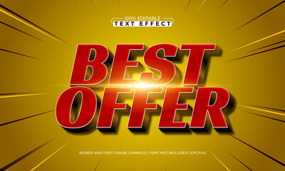 best offer editable text effect with a promo and sale text style