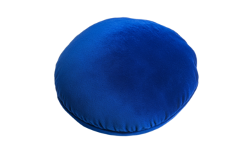 Blue pillow with a blue cover, isolated