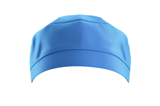 Blue hat with a white band, isolated