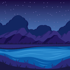 Fototapeta premium Landscape Flat Illustration