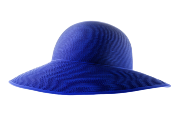 Blue hat with a blue rim, isolated
