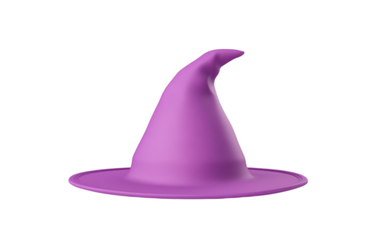 Purple hat with a pointed top, isolated