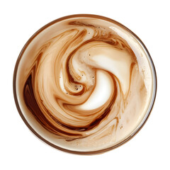 Mesmerizing Swirling Patterns of Creamy Iced Coffee Beverage