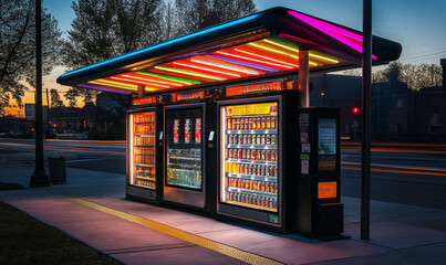 Innovative bus stop equipped with an automated service system that streamlines urban passenger experience efficiently