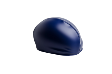 Blue helmet with a leather cover, isolated