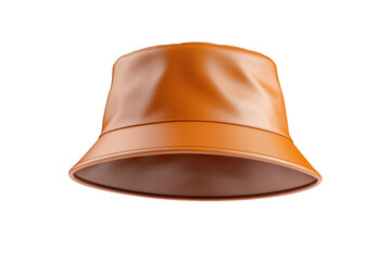 Fototapeta premium Tan hat with a leather band sits on a white background, isolated