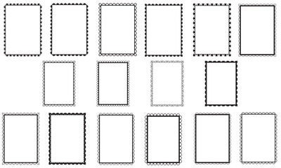 Lace Frame Scalloped Rectangle Borders for Invites, Wedding Invitations, Page Borders, Stationary, Card Making, Christmas Cards, Greeting Cards. Black Vector Frame Collection Set