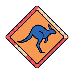 Australia kangaroo crossing sign