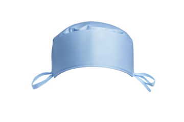 Blue hat with a white band and a blue band, isolated