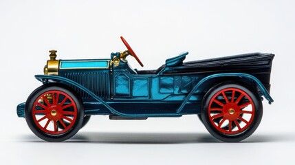 Vintage Teal Toy Car Model: A Classic Automobile Replica