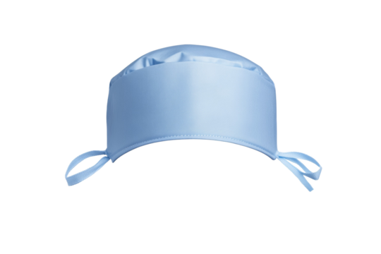 Blue hat with a white band and a blue band, isolated