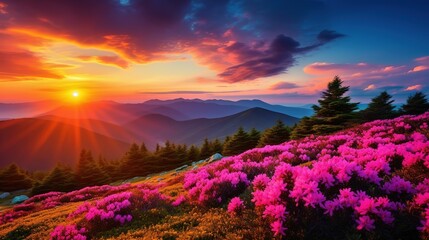 sunrise in the mountains