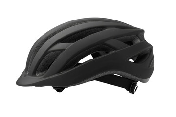 Fototapeta premium Black helmet with a white stripe on the front, isolated