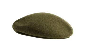 Green hat with a brown band, isolated