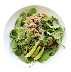 spicy minced fish salad koi pa thai food and laos food asia food png