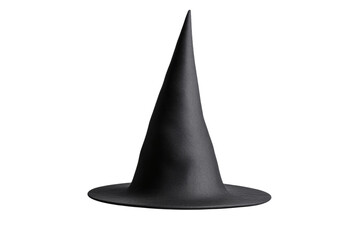 Fototapeta premium Black hat with a pointed top, isolated