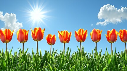 Fototapeta premium Bright Sunny Day in a Lush Garden with Pink and White Flowers