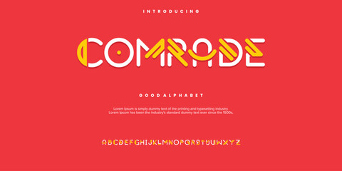 Comrade minimal abstract alphabet fonts. Typography  logo creative font. vector illustration