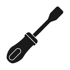 Simple Black Silhouette of a Screwdriver